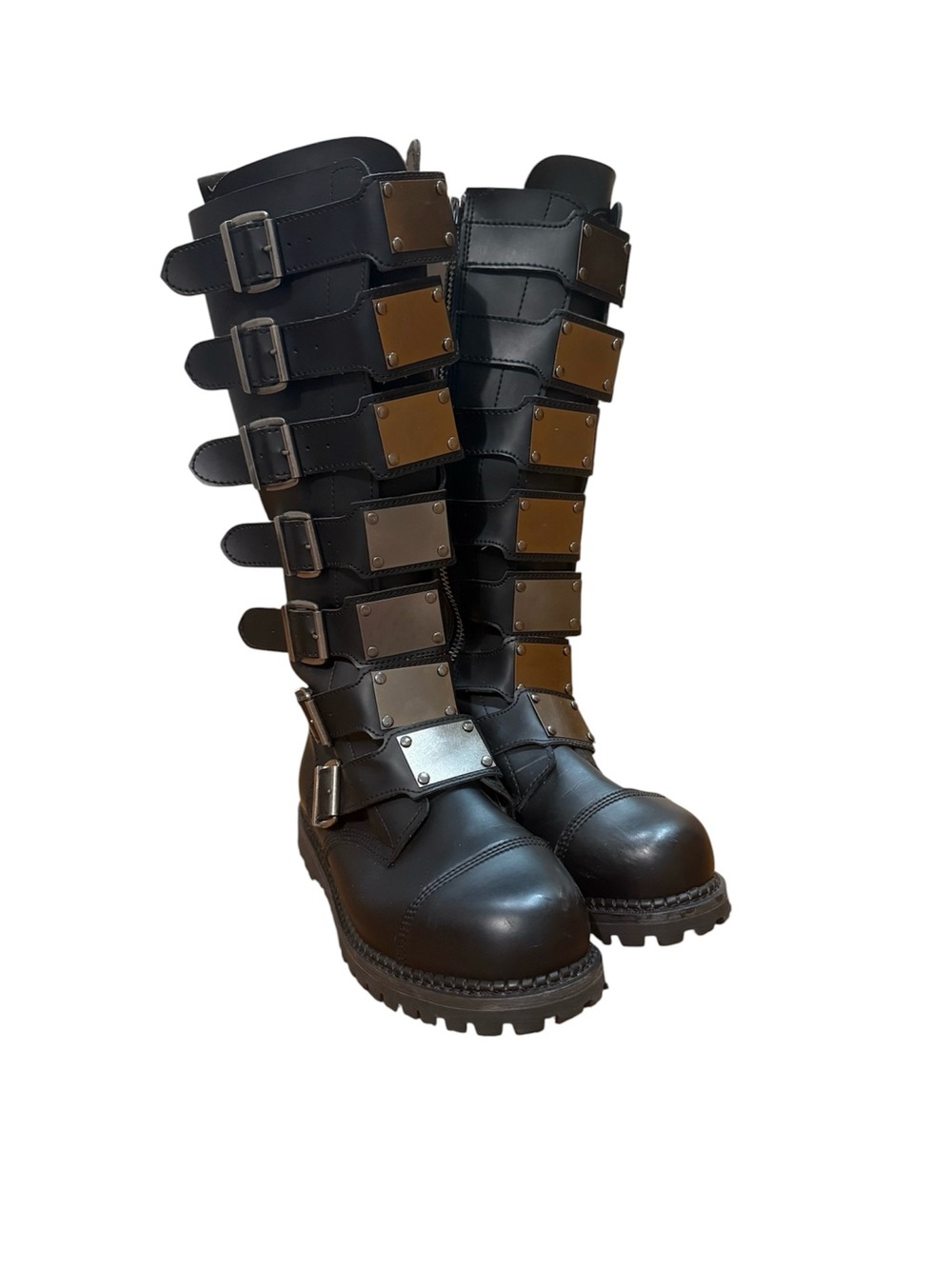 Demonia Cult RIOT-21MP Knee High Combat Boots Mens Size 9 Ladies 11 Steel Toe
